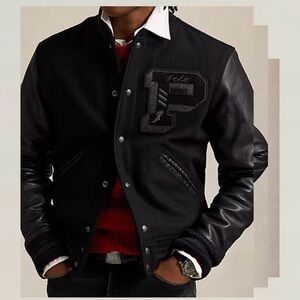 Polo by Ralph Lauren Black Varsity Jacket